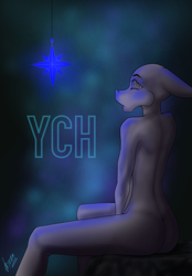 Size: 1640x2360 | Tagged: safe, artist:stirren, imported from derpibooru, anthro, abstract background, commission, hypnosis, hypnotized, jewelry, looking sideways, open mouth, pendant, sitting, solo, stare, stars, swirly eyes, your character here