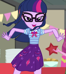 Size: 961x1080 | Tagged: safe, imported from derpibooru, screencap, sci-twi, twilight sparkle, human, equestria girls, equestria girls series, holidays unwrapped, spoiler:eqg series (season 2), cropped, solo focus, the cider louse fools