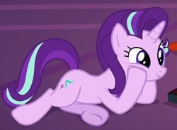 Size: 472x345 | Tagged: safe, imported from derpibooru, screencap, starlight glimmer, unicorn, uncommon bond, cropped, cute, lying down, solo