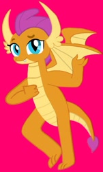 Size: 636x1055 | Tagged: safe, artist:darlycatmake, imported from derpibooru, smolder, dragon, the last problem, cute, dragoness, female, focus, happy, looking at you, older, older smolder, smiling, smiling at you, smolderbetes, solo, waving