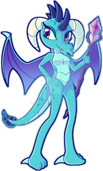 Size: 1280x2119 | Tagged: safe, artist:iestragon, imported from derpibooru, princess ember, dragon, bloodstone scepter, dragoness, female, simple background, solo, transparent background