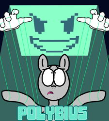 Size: 1275x1414 | Tagged: safe, artist:professorventurer, imported from derpibooru, pony, clothes, conspiracy theory, disembodied hand, gloves, hand, manipulation, pixel art, polybius, puppet strings, unnamed character, unnamed pony, urban legend