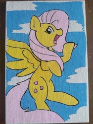 Size: 3076x4096 | Tagged: safe, artist:taurson, imported from derpibooru, fluttershy, pegasus, pony, female, flying, mare, solo, traditional art