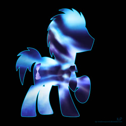 Size: 1000x1000 | Tagged: safe, artist:kp-shadowsquirrel, imported from derpibooru, doctor whooves, time turner, earth pony, pony, black background, male, silhouette, simple background, solo, stallion