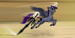 Size: 2331x1202 | Tagged: safe, artist:necromarecy, imported from derpibooru, princess luna, alicorn, pony, magic, solo, sword, telekinesis, weapon