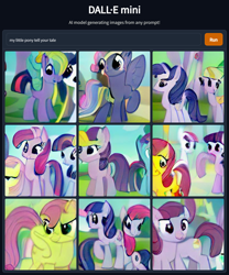 Size: 1152x1384 | Tagged: safe, imported from derpibooru, earth pony, pegasus, pony, unicorn, ai content, ai generated, g5, generator:craiyon, my little pony: tell your tale, not fluttershy, not salmon, wat