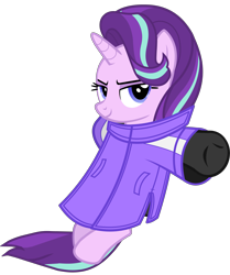 Size: 4843x5786 | Tagged: safe, artist:mrvector, imported from derpibooru, starlight glimmer, pony, unicorn, absurd resolution, clothes, female, jacket, mare, simple background, smiling, smug, solo, transparent background, vector, vest