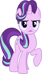 Size: 3000x5253 | Tagged: safe, artist:cloudy glow, imported from derpibooru, starlight glimmer, pony, unicorn, to where and back again, .ai available, concerned, confused, female, mare, raised hoof, simple background, solo, transparent background, vector