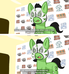 Size: 1200x1274 | Tagged: safe, artist:xppp1n, imported from ponybooru, oc, oc:filly anon, earth pony, pony, dialogue box, female, filly, foal, ponified, solo, wrestler