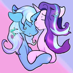 Size: 1080x1080 | Tagged: safe, artist:toxintonic, imported from derpibooru, starlight glimmer, trixie, female, lesbian, shipping, startrix