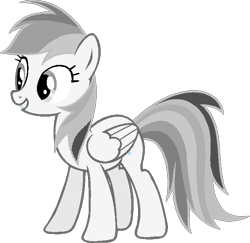 Size: 684x666 | Tagged: safe, artist:josephlu2021, imported from derpibooru, oc, oc only, oc:gray awesome dash, pegasus, pony, female, fixed, folded wings, full body, grin, hooves, mare, monochrome, pegasus oc, pony oc, reaction, reupload, simple background, smiling, solo, standing, tail, transparent background, wings