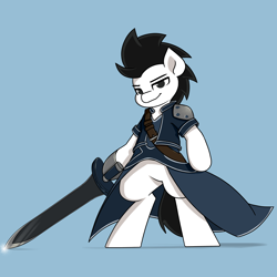 Size: 5000x5000 | Tagged: safe, artist:vipy, imported from derpibooru, oc, oc:vipy, earth pony, pony, bipedal, sword, weapon