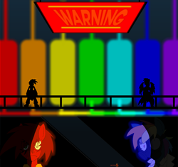 Size: 4000x3752 | Tagged: safe, artist:inferno, imported from derpibooru, rainbow dash, oc, anthro, fanfic:rainbow factory, fanfic art, liquid rainbow, shading, spectra