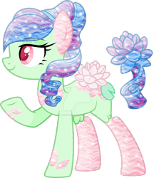 Size: 1024x1186 | Tagged: safe, artist:s-aiitochan, imported from derpibooru, oc, oc only, earth pony, original species, pony, aqua equos, base used, closed species, flower, lilypad, lotus (flower), simple background, solo, transparent background