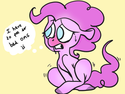 Size: 1890x1417 | Tagged: safe, artist:theponybox696, imported from derpibooru, pinkie pie, earth pony, pony, desperation, need to pee, omorashi, potty dance, potty emergency, potty time, solo, sweat