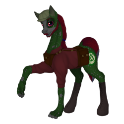 Size: 3500x3500 | Tagged: safe, alternate version, artist:ghost3280, imported from derpibooru, oc, oc only, oc:well geboren, dog, dog pony, earth pony, original species, pony, bag, boots, clothes, hat, multiple variants, saddle bag, shirt, shoes, simple background, solo, transparent background