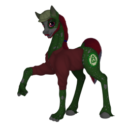 Size: 3500x3500 | Tagged: safe, alternate version, artist:ghost3280, imported from derpibooru, oc, oc only, oc:well geboren, dog, dog pony, earth pony, original species, pony, clothes, hat, multiple variants, pointing, shirt, simple background, solo, transparent background