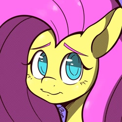 Size: 1000x1000 | Tagged: safe, artist:nova rain, imported from derpibooru, fluttershy, pegasus, pony, bust, female, looking at you, mare, portrait, solo