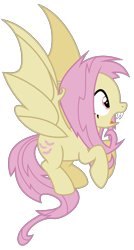 Size: 655x1219 | Tagged: artist needed, safe, imported from derpibooru, fluttershy, bat pony, pony, bat ponified, female, flutterbat, flying, open mouth, pinterest link, png, race swap, simple background, solo, transparent background