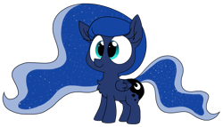 Size: 1280x731 | Tagged: safe, artist:wafflecakes, princess luna, alicorn, pony, chest fluff, female, mare, simple background, smiling, transparent background