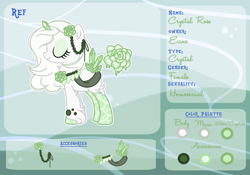 Size: 1000x700 | Tagged: safe, artist:eiine, imported from derpibooru, oc, oc only, oc:crystal rose, original species, pony, unicorn, aqua equos, base used, closed species, reference sheet, solo