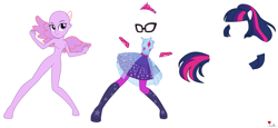 Size: 5792x2656 | Tagged: safe, artist:machakar52, imported from derpibooru, sci-twi, twilight sparkle, human, equestria girls, equestria girls series, forgotten friendship, base, boots, clothes, glasses, high heel boots, high heels, jewelry, looking at you, pegasus wings, ponied up, scitwilicorn, shoes, simple background, super ponied up, tiara, white background, wings, wristband