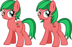 Size: 4490x2948 | Tagged: safe, artist:cranberry-tofu, imported from derpibooru, oc, oc only, oc:cherry verdure, earth pony, pony, butt, earth pony oc, female, full body, high res, hooves, looking back, mare, plot, show accurate, simple background, smiling, solo, standing, tail, transparent background