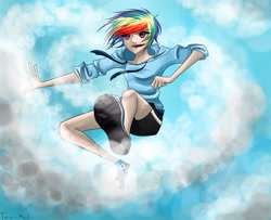 Size: 4400x3568 | Tagged: safe, artist:tao-mell, imported from derpibooru, rainbow dash, human, clothes, female, humanized, solo