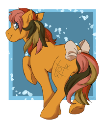 Size: 1314x1546 | Tagged: safe, artist:cinnamonsparx, imported from derpibooru, baby tic tac toe, pony, baby, baby pony, baby tic tac taww, bow, cute, female, filly, foal, g1, g1 to g4, g4, generation leap, multicolored hair, multicolored mane, multicolored tail, solo, tail, tail bow