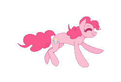 Size: 1200x810 | Tagged: safe, artist:breakcqrpse, imported from derpibooru, pinkie pie, earth pony, animated, closed mouth, eyes closed, female, gif, happy, pink coat, pink mane, running, simple background, smiling, solo, transparent background