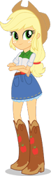 Size: 146x498 | Tagged: safe, artist:gouhlsrule, imported from derpibooru, applejack, human, equestria girls, belt, boots, clothes, cowboy boots, cowboy hat, cowgirl, hat, high heel boots, shirt, shoes, simple background, skirt, solo, stetson, transparent background