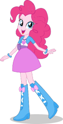 Size: 266x518 | Tagged: safe, artist:gouhlsrule, imported from derpibooru, pinkie pie, human, equestria girls, boots, clothes, high heel boots, jacket, shirt, shoes, simple background, skirt, solo, transparent background
