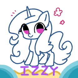 Size: 1080x1080 | Tagged: safe, artist:rily, derpibooru exclusive, imported from derpibooru, izzy moonbow, pony, unicorn, chinese, cute, g5, izzybetes, looking at you, smiling, smiling at you, solo