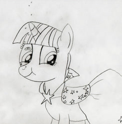 Size: 1024x1045 | Tagged: safe, artist:736berkshire, imported from derpibooru, twilight sparkle, pony, unicorn, bubble, clothes, dress, female, gala dress, monochrome, solo, traditional art, underwater, unicorn twilight