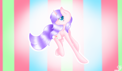 Size: 1280x750 | Tagged: safe, artist:prettyshinegp, imported from derpibooru, oc, oc only, pony, unicorn, abstract background, eyelashes, female, horn, looking back, mare, signature, solo, unicorn oc