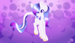 Size: 1280x750 | Tagged: safe, artist:prettyshinegp, imported from derpibooru, oc, oc only, earth pony, pony, abstract background, earth pony oc, female, leonine tail, mare, signature, solo, tail