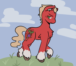 Size: 936x814 | Tagged: safe, artist:hederacea, imported from derpibooru, sprout cloverleaf, earth pony, pony, g5, male, solo, stallion