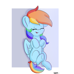 Size: 1000x1000 | Tagged: safe, artist:skylinepony_, imported from derpibooru, rainbow dash, pegasus, pony, belly button, blank flank, cute, dashabetes, eyes closed, female, happy, mare, open mouth, open smile, passepartout, smiling, solo, underhoof