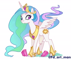 Size: 3000x2500 | Tagged: safe, artist:fd, imported from derpibooru, princess celestia, alicorn, pony, female, mare, simple background, solo, white background