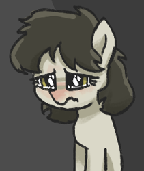 Size: 240x285 | Tagged: safe, artist:plunger, imported from derpibooru, earth pony, pony, bust, crying, female, gray background, looking at you, mare, ponified animal photo, sad, simple background, solo