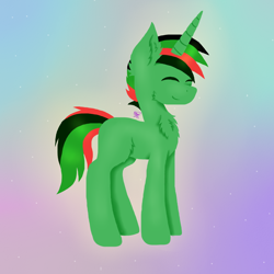 Size: 1000x1000 | Tagged: safe, artist:kathepart, imported from derpibooru, oc, oc only, pony, unicorn, cheek fluff, chest fluff, ear fluff, eyes closed, happy, horn, male, signature, smiling, solo