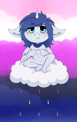 Size: 3147x5000 | Tagged: safe, artist:mamachubs, imported from derpibooru, oc, oc only, oc:prince nova, alicorn, anthro, plantigrade anthro, alicorn oc, chibi, featureless crotch, floppy ears, genderfluid, genderfluid pride flag, horn, intersex, pansexual, pride, pride flag, solo, wings