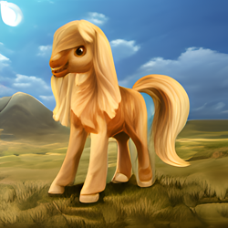 Size: 1024x1024 | Tagged: safe, imported from derpibooru, applejack, earth pony, pony, ai content, ai generated, solo