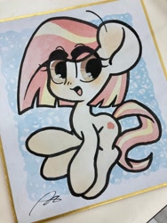 Size: 1536x2048 | Tagged: safe, artist:oc_ponys, imported from derpibooru, oc, oc only, oc:poniko, earth pony, pony, female, irl, mare, photo, solo, traditional art