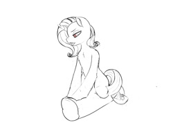 Size: 1494x1080 | Tagged: safe, artist:额..., imported from derpibooru, rarity, pony, monochrome, practice, solo