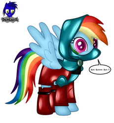 Size: 3840x4154 | Tagged: safe, alternate version, artist:damlanil, imported from derpibooru, rainbow dash, pegasus, pony, boots, cloak, clothes, comic, female, happy, hood, latex, latex boots, mare, mask, muffled words, rainbow rogue, rubber, shiny, shoes, show accurate, simple background, solo, speech bubble, spread wings, standing, text, transparent background, vector, wings