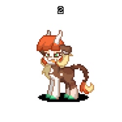 Size: 560x560 | Tagged: safe, artist:gothalite, imported from derpibooru, oc, oc only, hybrid, pony, pony town, angry, interspecies offspring, offspring, parent:discord, parent:fluttershy, parents:discoshy, pixel art, simple background, solo, white background