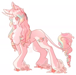 Size: 2015x1977 | Tagged: safe, artist:gothalite, imported from derpibooru, oc, oc only, pony, unicorn, chest fluff, horn, leonine tail, s, simple background, solo, tail, unicorn oc, white background