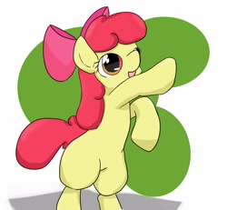 Size: 2317x2139 | Tagged: safe, artist:up_p_ab, imported from derpibooru, apple bloom, earth pony, pony, bipedal, female, filly, foal, raised hoof, solo