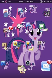 Size: 640x960 | Tagged: safe, imported from derpibooru, screencap, spike, twilight sparkle, pony, unicorn, homescreen, ipod, multeity, sparkle sparkle sparkle, unicorn twilight